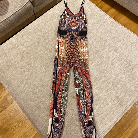 Fire Los Angeles Pants & Jumpsuits Multi Coloredpattern Jumpsuit Poshmark